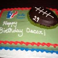 Houston Texans Tres leches cake with pineapple I made for my friend's husband. He turned 29. He is a huge fan and totally loved it!