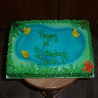 Ducks And Frogs Cake for small child's birthday