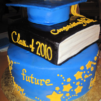 Nicole's Grad Cake Red velvet and cream cheese cake. Everything covered in gumpaste.