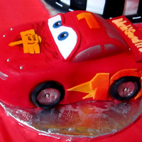 Lightning Mcqueen Used vanilla pound cake...my first sculpted cake!