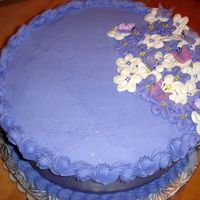 Butterfly Cake 4 layer Chocolate Cake, all b/c. Flowers are Royal Icing, Rice Paper Butterflies, all dusted with luster and pearl dusts.