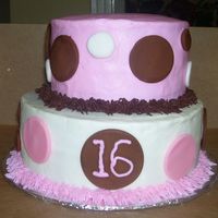 Sweet 16 This was made for a sweet 16 party. BC with fondant circles.