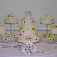 Daisy Wedding Cake Almond cake with almond buttercream icing.