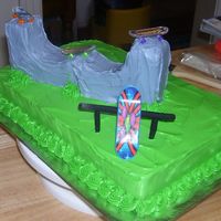 Skateboarding Cake I made this for my son's 8th birthday.