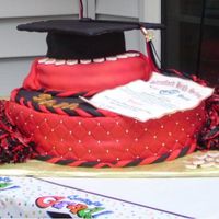 Grad Cake My niece's Graduation cake, in her school colours of course. This cake became a challange - but she loved it and that is what counts...