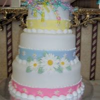 3-Tier Baby Shower Cake This is a 3-tier fondant covered baby shower cake made for my sister-in-law. The three daisy's are made from gumpaste. Please let me...