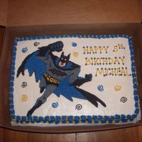 Batman White cake, buttercream icing