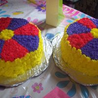 Sabrina's 3Rd Bday All buttercream, double layer cakes. pic looks blue and red but was actually purple and hot pink!!