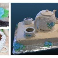 Birthday Teapot The sheet cake is actually two diabetic cakes (chocolate and white). This cake was a pain! Oh well, I got a cake order for halloween :D