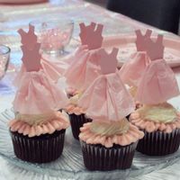 Ballerina Cupcakes These cardstock and tissue paper Ballerina Dresses were made to match the party invitations. Chocolate cake and strawberry swiss meringue...