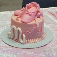 M5 Ballet Cake Gumpaste Ballet Slippers & M (gumpaste 5 on the other side too-the party favor bags had m5 stamped on them for my daughter's name...