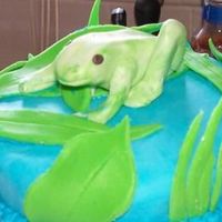 Fondant Frog he turned out really bad... i give up