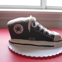 Converse Shoe Cake Birthday cake for my sister because she lives in converse. This is my first time making a 3-D cake. You live and learn, somethings I would...