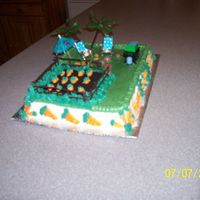 Carrot Cake Carrot cake with cream cheese icing. done for a good friend who's nuts about carrot cake, so i made it the theme!