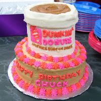 Dunkin Donuts Cup I made this for my grandfather's birthday. It was all yellow cake - I used peanut butter frosting for the "coffee" and the...
