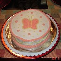 My First Decorated Cake This was my first cake, from Wilton Class 1. Nothing fancy, but I was still quite proud of it.