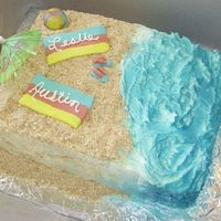 Beach Time Made this one just a little while ago using ideas from all you folks! Sandals, towels, and ball are all fondant. Sand is vanilla wafers and...