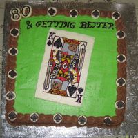 King Of Spades I made this for a man turning 80 who loves playing Spades. Everything is buttercream except for the spades on the border and the 80, which...