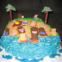 Bears Chillin' At The Beach Thanks for all the help with this one! Yellow cake on top of marble cake. Buttercream icing. Sand is brown sugar, white sugar, and graham...