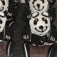 Panda Cupcakes I followed the instructions from the book Hello Cupcake! i had to substitute a few ingredients, but I am very pleased with the results.