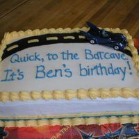 Batman Cake My very first cake order!!!! I didn't get to see their reaction but heard from a friend that Ben was excited that the car was his too...