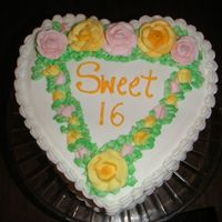 Sweet 16 Just another practice cake for roses and wreaths.