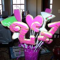 21St Birthday Cookie Bouquet Made for my daughters 21st Birthday. Got alot of inspiration from CC!