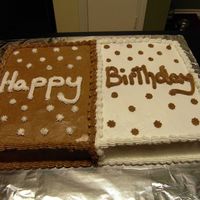 January Bdays Marbled cake with 1/2 almond Bc and 1/2 chocolate BC