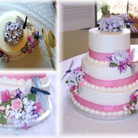 Garden Cake With Hydrangeas And Dragonflies This was a cake for my cousins wedding. We traveled over 3 hours in June weather to deliver it to her. Luckily I was able to talk her into...