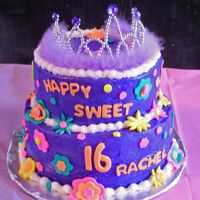 Sweet 16 This was butter cream icing with mmf flowers. this was two tiers and white cake.
