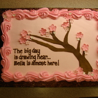 Cherry Blossom Baby Shower Cake This cake was made for a baby shower we had at work for a coworker who is having a girl she is naming Isabella but they will call her &quot...
