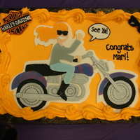 Riding Off To Retirement I made this cake for a co-worker who retired this week after 30 years of service & I swear she doesn't look much older than the...