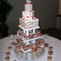 Peitit Four Tree These little chocolate peitit fours were decorated with gumpaste squigleys on top. I learned a lot from doing this. I need to charge more...