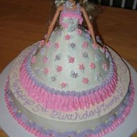 Flower Barbie Made with the Wondermold pan. Dress is chocolate fudge and base is butter cake. Iced and decorated in bc. Barbie is real, well wrapped, but...