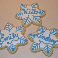 Snowflake Cookies Sugar Cookies iced in royal icing. Personalized for an entire family.