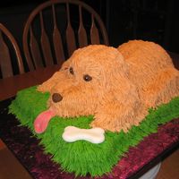 Labradoodle Cake The breeder of my Labradoodles came to the USA for a visit at my home, and I made this cake for the celebration. It is a white cake base...