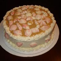 Beach Cake Birthday cake for my mom. Bailey's irish Cream cake, butter pecan filling, white chocolate BC frosting. All recipes from CC and it was...