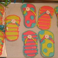 Flip Flop! NFSC decorated with royal icing. 6 yr-old bday pool party