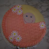 Baby In A Basket I made this cake for my good friends baby shower. I love doing the basket weave! If I had had more time I would have done the baby better...