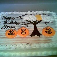 Halloween Bday This was inspired by whitgent's cake. I added the tree and my own little touch, but I liked that design. This was for a co-worker'...