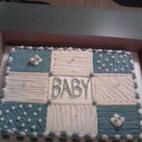 Baby Boy Quilt Full This is a full sheet version of the Baby Boy Quilt Cake. It's all BC over a half Devil's Food, half French Vanilla cake. My first...