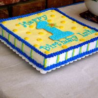 First Birthday I created this cake using the birthday decorations that I purchased for my son's first birthday as the inspiration.