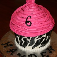 Giant Cupcake Zebra print..MMF and Buttercream