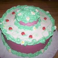 Strawberry Fields Forever.... all BC for a little girl's first birthday. 4" top tier for a smash cake.