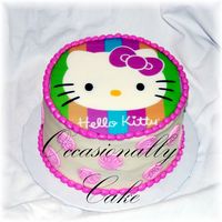 Hello Kitty edible image on top - made for a little girl turning 2 years old!