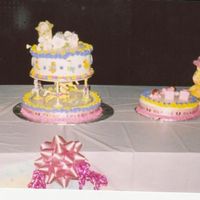 Nikki's Baby Shower this is a apple caramel cake with marshmallow creme filling and all buttercream decorations for my baby shower it was a little girl and we...