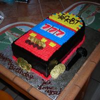 Slot Machine Slot machine cake for my friend's mom who loves to play. The cake is dark chocolate with chocolate pudding and chocolate chips. The...