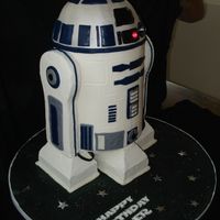 R2D2 I made this for a friend's boy who turned 5 today. Buttercream with MMF accents, arms areRKT, the "feet" are the wooden...
