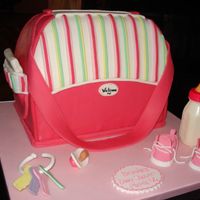 Diaper Bag This cake was made for my friend's baby shower. It was inspired by the beautiful cake helipops made-her work is always such an...