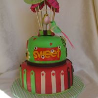 Born To Fly! My niece and I made this for my God Daughter's Birthday. The little sign above the bird cage says "Catherine was born to fly.&...